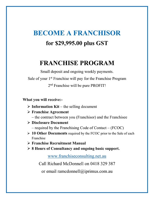 Franchise Program Offer Franchise Program $29,995.00